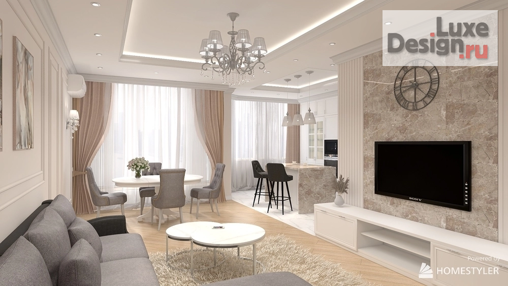 Дизайн интерьера трехкомнатной квартиры "Проект трехкомнатной квартиры " (фото 2)